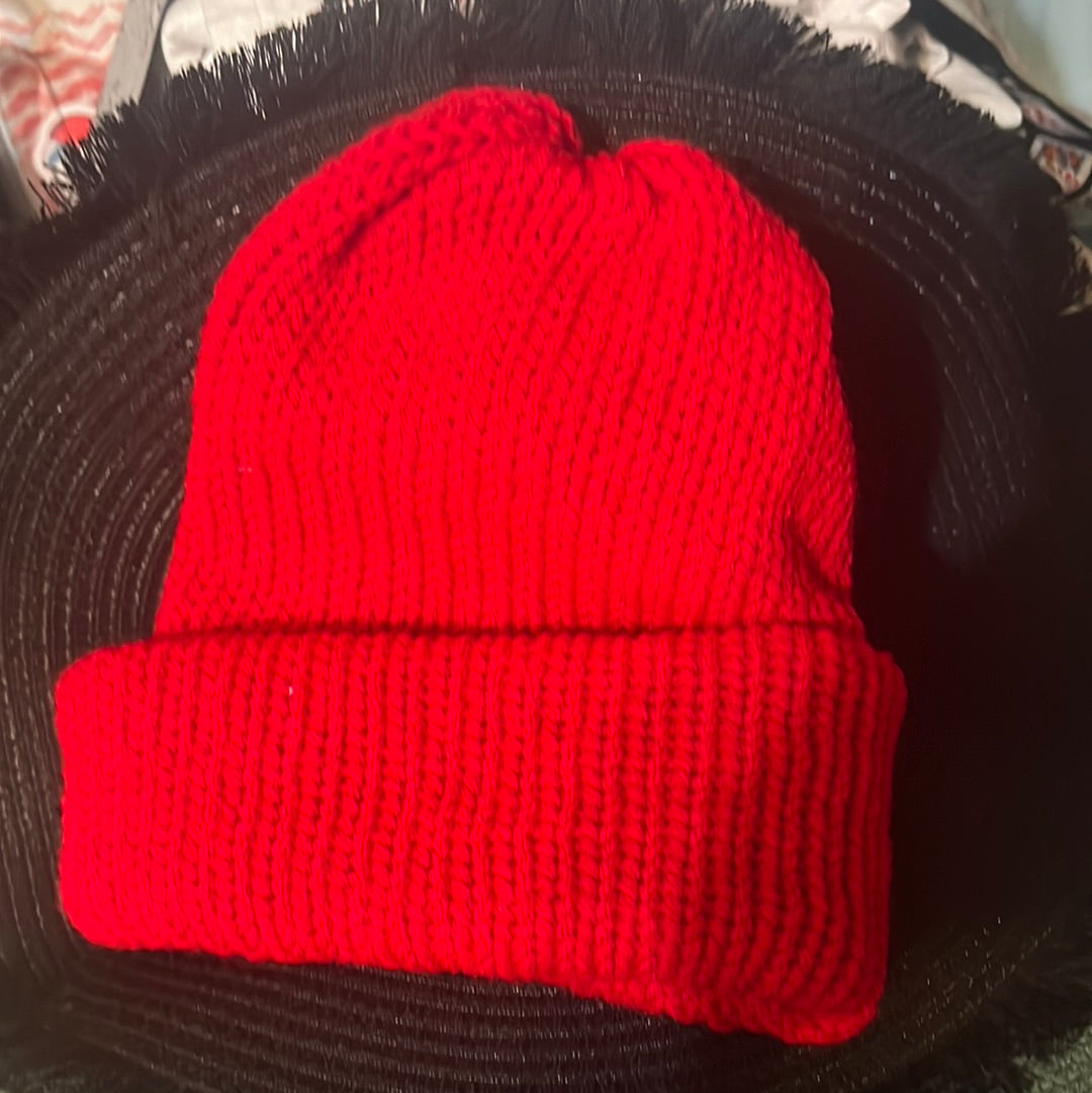 Red beanie hat